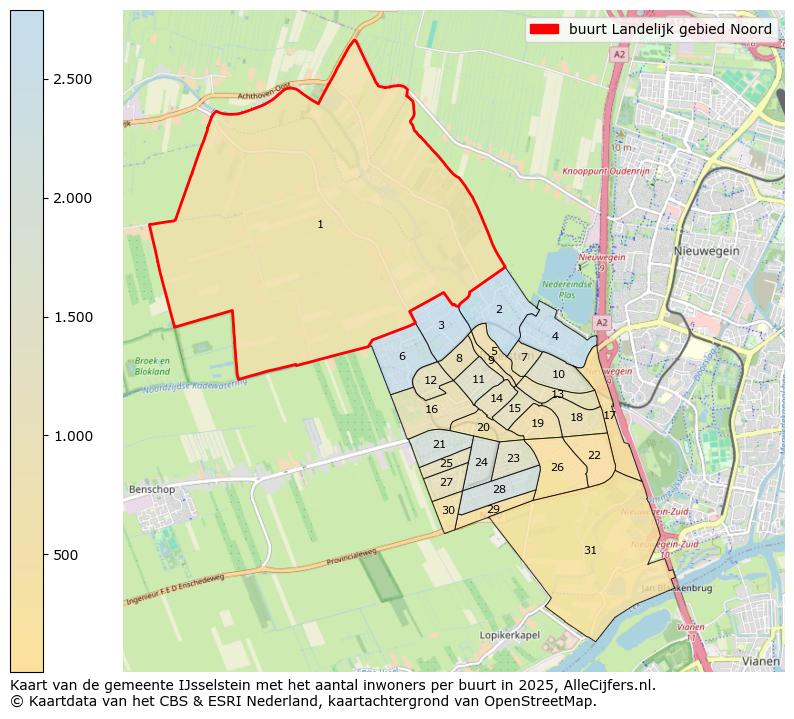 Afbeelding van de buurt Landelijk gebied Noord op de kaart.