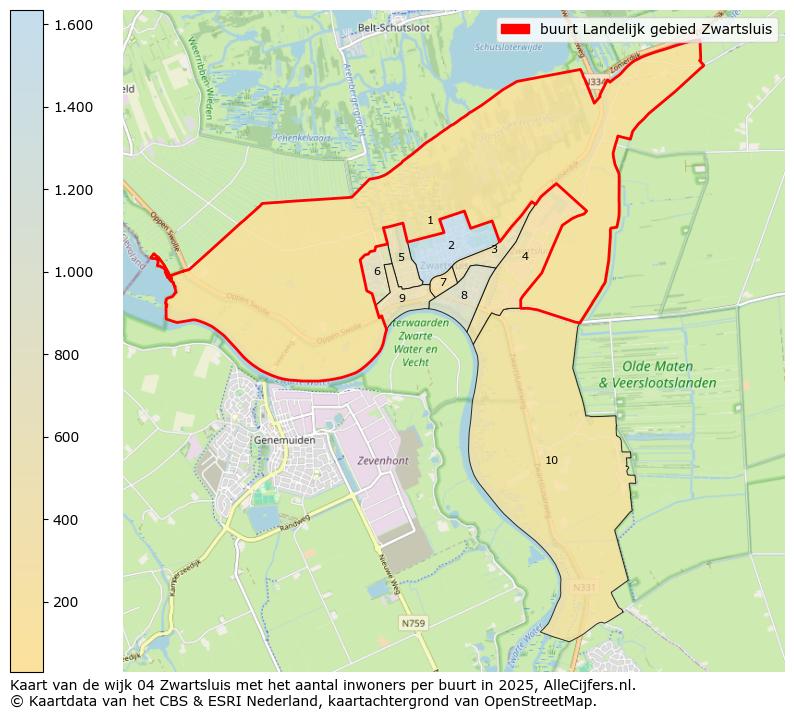 Afbeelding van de buurt Landelijk gebied Zwartsluis op de kaart.