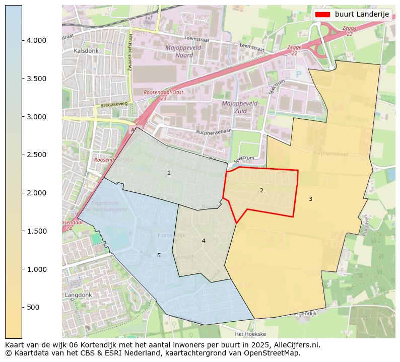 Afbeelding van de buurt Landerije op de kaart.