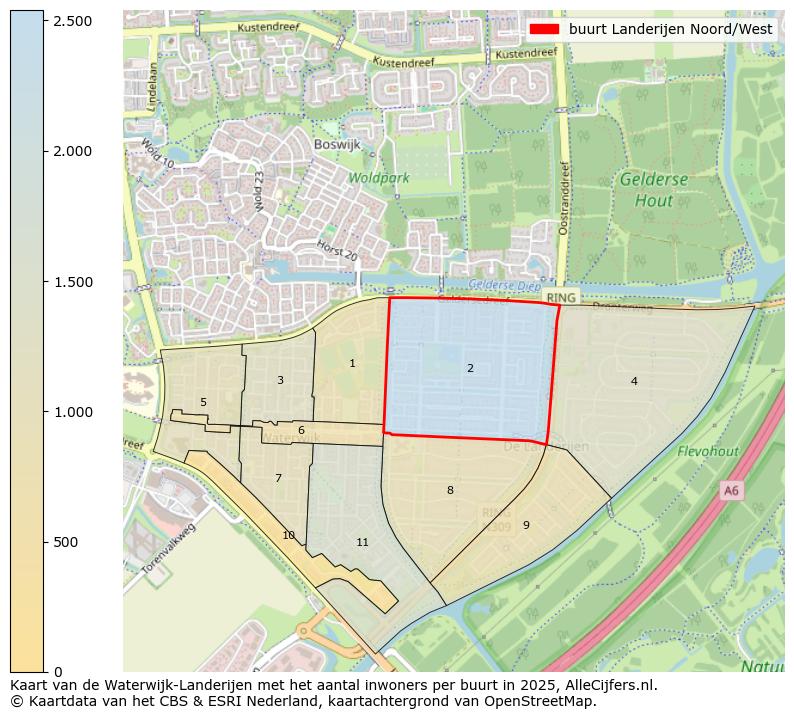 Afbeelding van de buurt Landerijen Noord/West op de kaart.