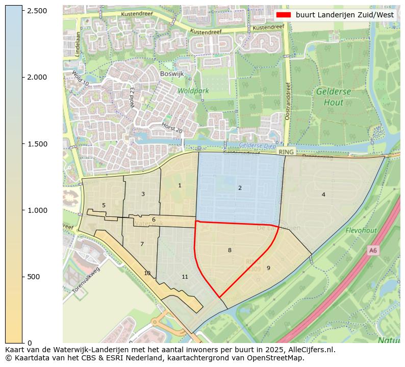 Afbeelding van de buurt Landerijen Zuid/West op de kaart.