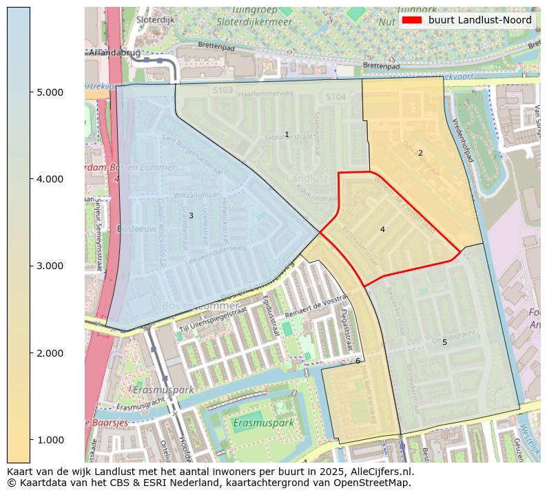 Afbeelding van de buurt Landlust-Noord op de kaart.