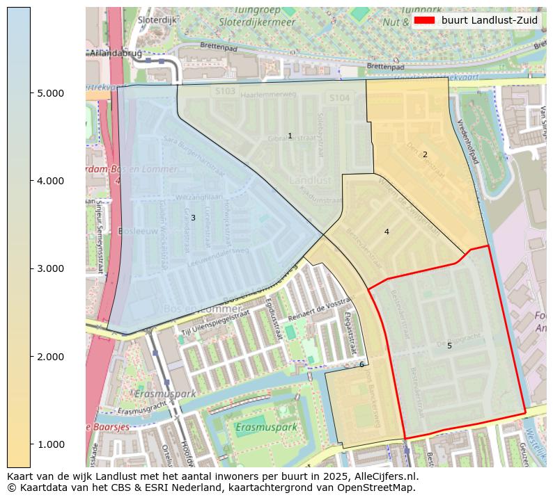 Afbeelding van de buurt Landlust-Zuid op de kaart.