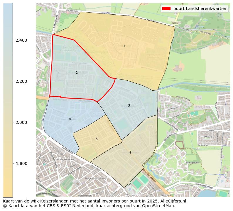 Afbeelding van de buurt Landsherenkwartier op de kaart.