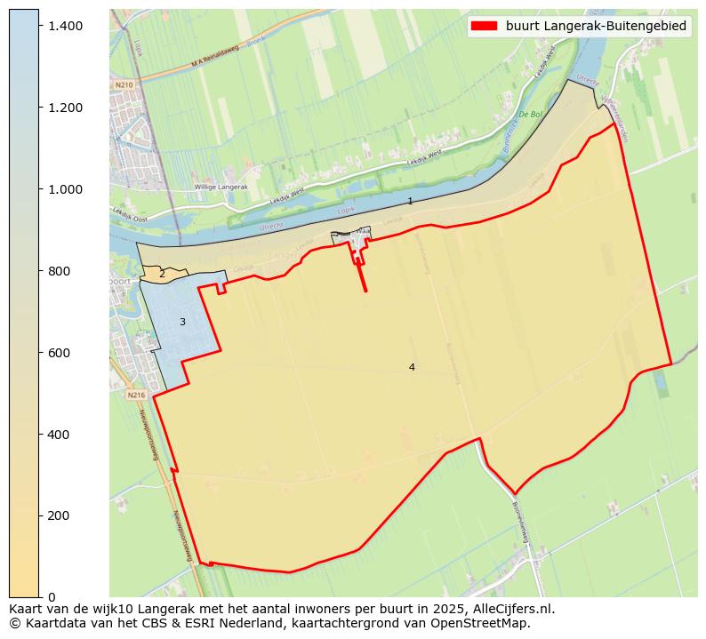 Afbeelding van de buurt Langerak-Buitengebied op de kaart.