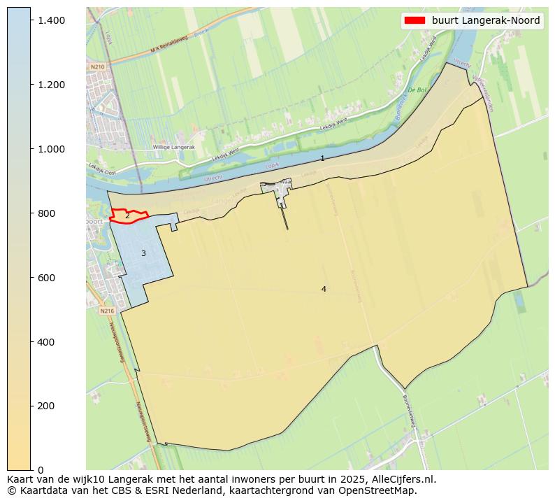 Afbeelding van de buurt Langerak-Noord op de kaart.