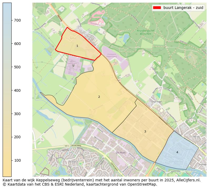 Afbeelding van de buurt Langerak - zuid op de kaart.