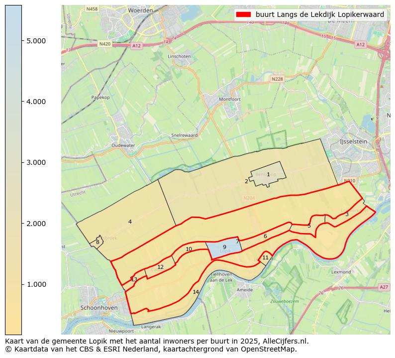Afbeelding van de buurt Langs de Lekdijk Lopikerwaard op de kaart.