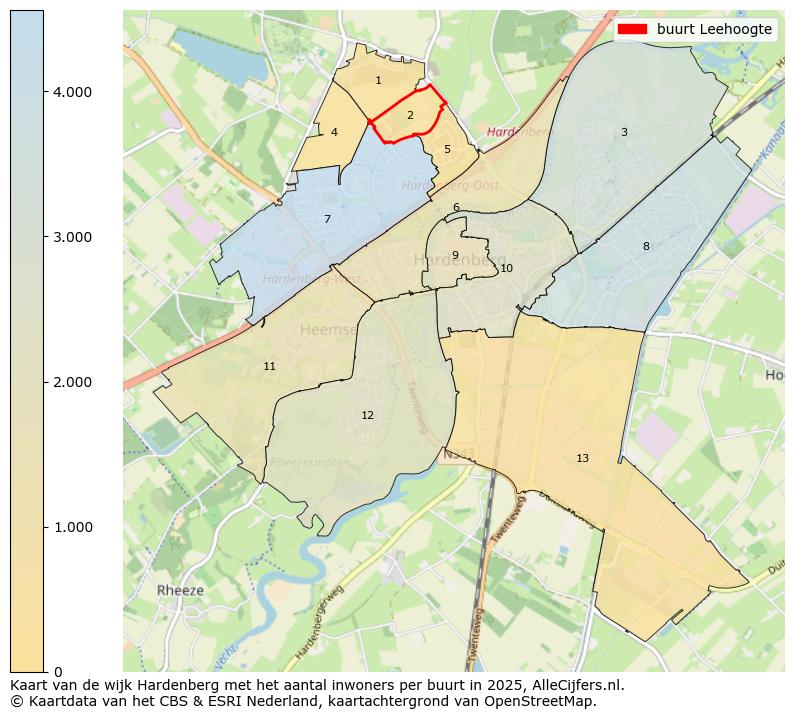Afbeelding van de buurt Leehoogte op de kaart.