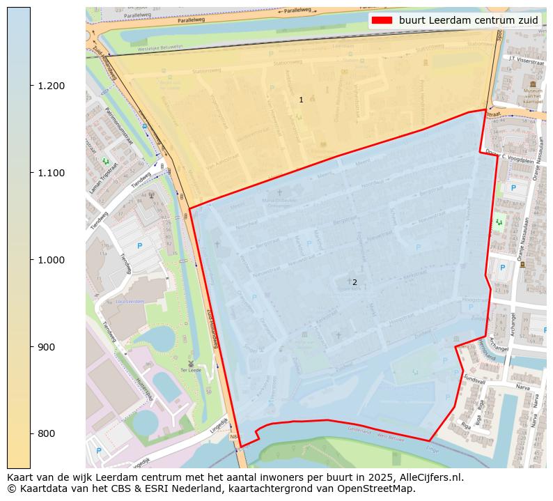Afbeelding van de buurt Leerdam centrum zuid op de kaart.