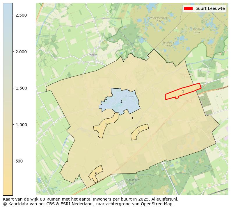 Afbeelding van de buurt Leeuwte op de kaart.