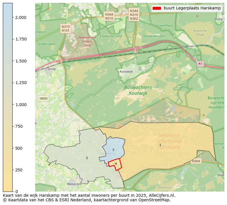 Afbeelding van de buurt Legerplaats Harskamp op de kaart.