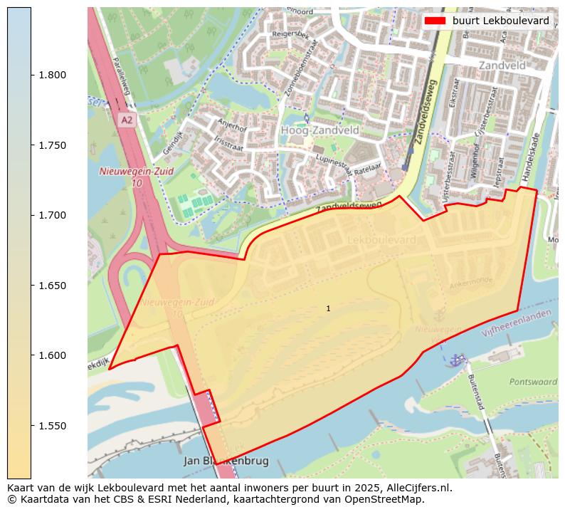 Afbeelding van de buurt Lekboulevard op de kaart.