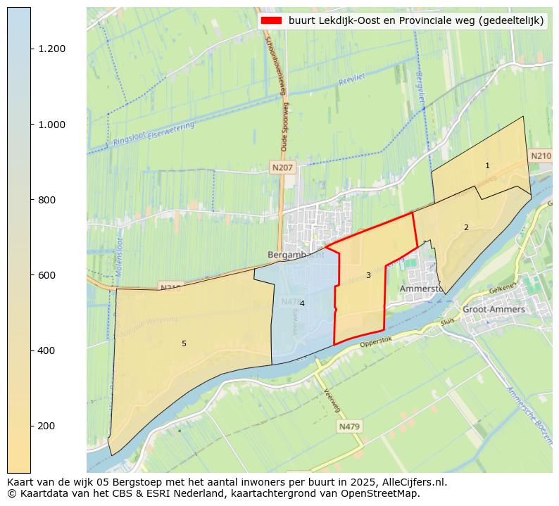 Afbeelding van de buurt Lekdijk-Oost en Provinciale weg (gedeeltelijk) op de kaart.