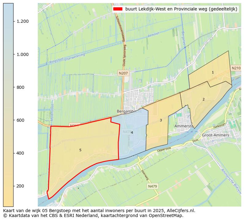 Afbeelding van de buurt Lekdijk-West en Provinciale weg (gedeeltelijk) op de kaart.