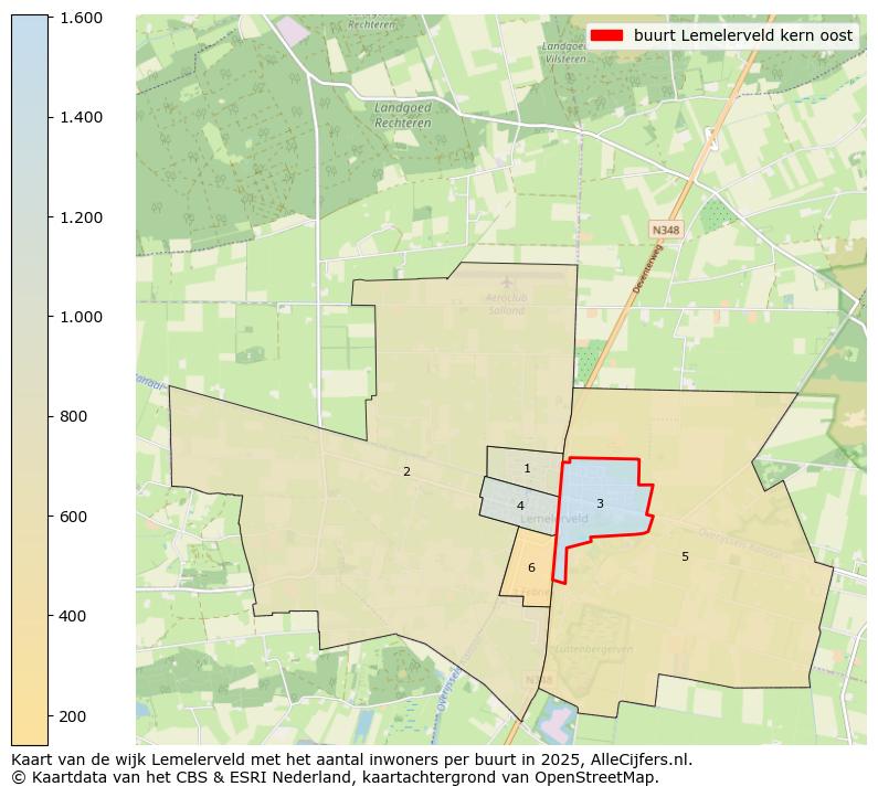 Afbeelding van de buurt Lemelerveld kern oost op de kaart.