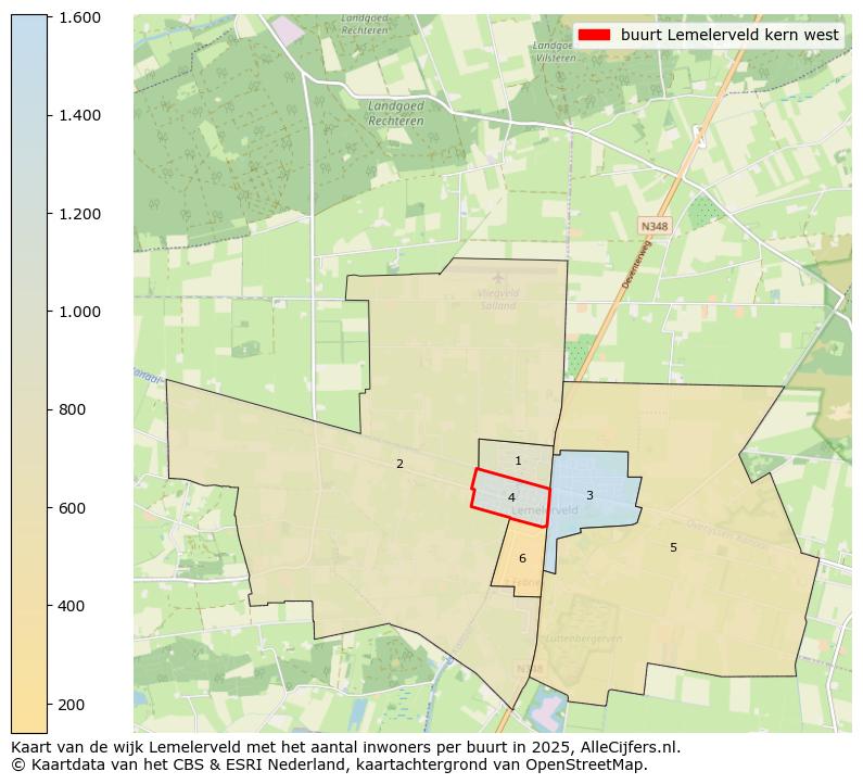 Afbeelding van de buurt Lemelerveld kern west op de kaart.