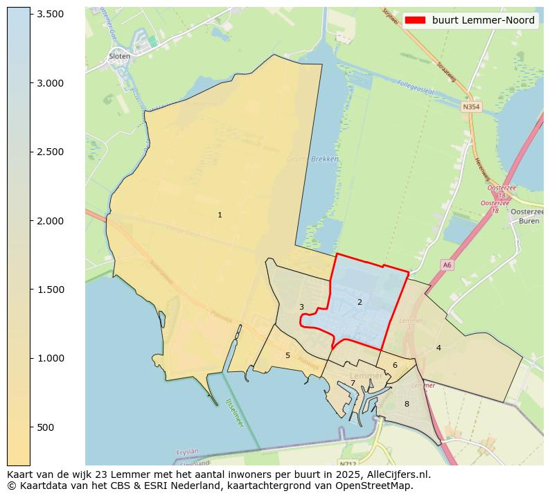 Afbeelding van de buurt Lemmer-Noord op de kaart.