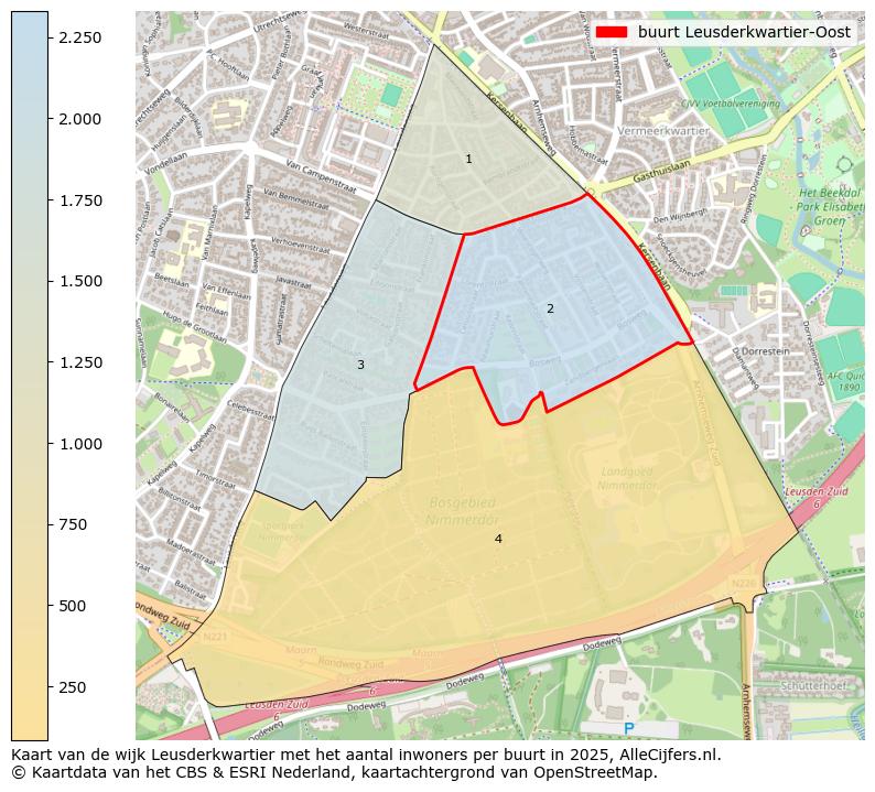 Afbeelding van de buurt Leusderkwartier-Oost op de kaart.