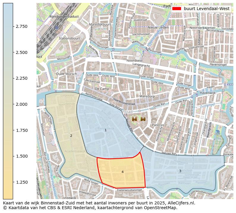 Afbeelding van de buurt Levendaal-West op de kaart.