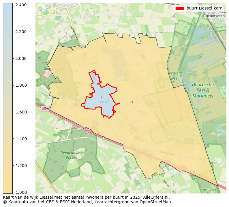 Afbeelding van de buurt Liessel kern op de kaart.