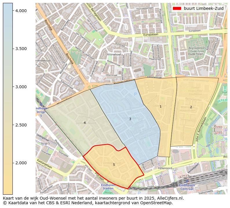 Afbeelding van de buurt Limbeek-Zuid op de kaart.