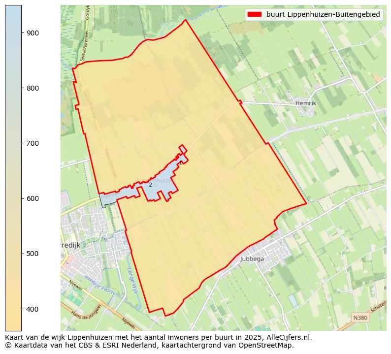 Afbeelding van de buurt Lippenhuizen-Buitengebied op de kaart.