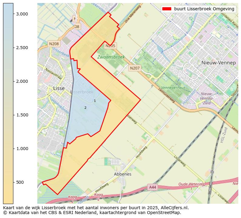 Afbeelding van de buurt Lisserbroek Omgeving op de kaart.