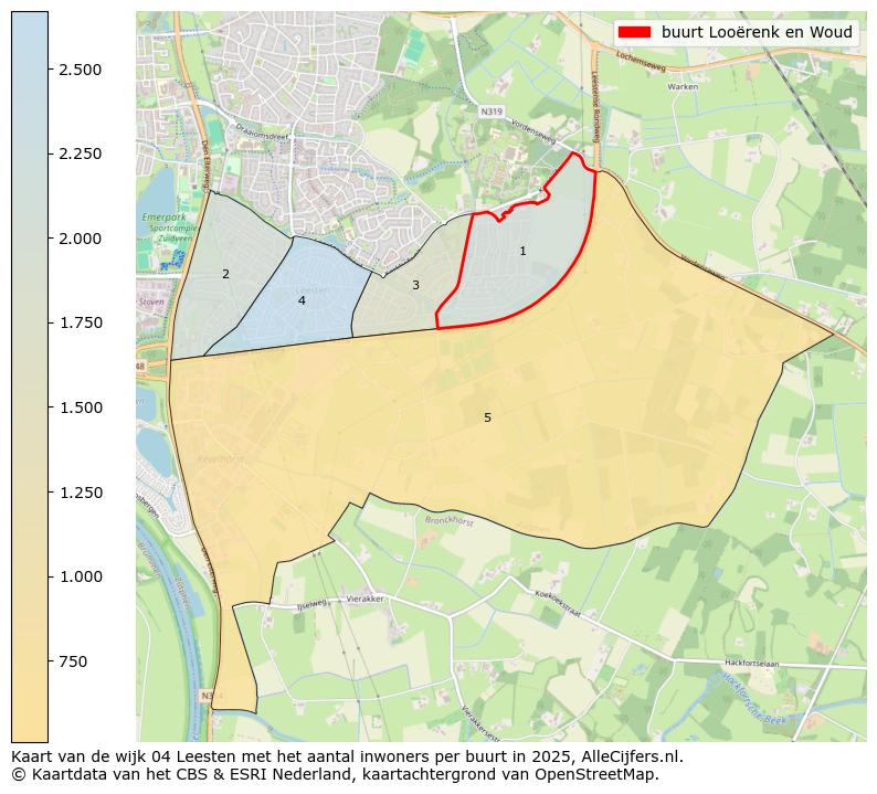 Afbeelding van de buurt Looërenk en Woud op de kaart.