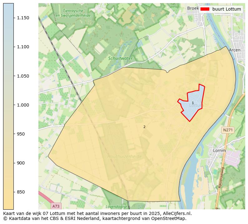 Afbeelding van de buurt Lottum op de kaart.