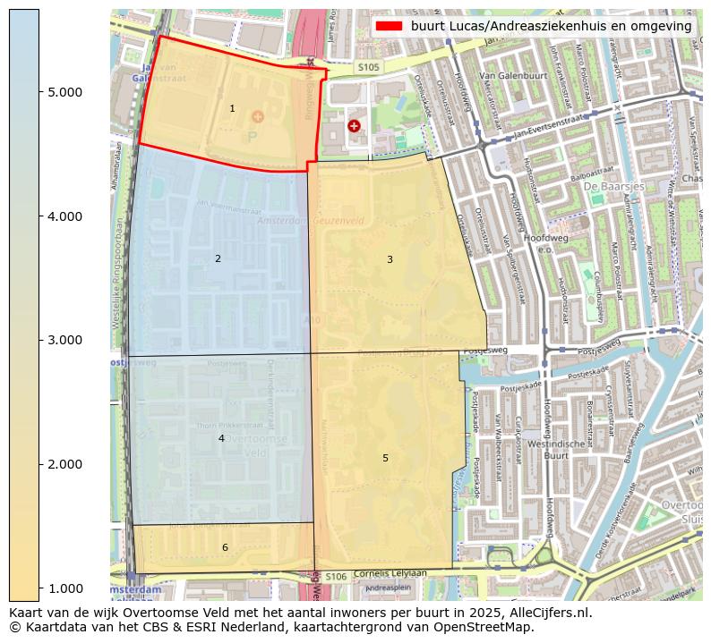 Afbeelding van de buurt Lucas/Andreasziekenhuis en omgeving op de kaart.