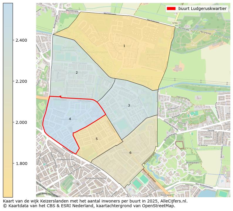 Afbeelding van de buurt Ludgeruskwartier op de kaart.