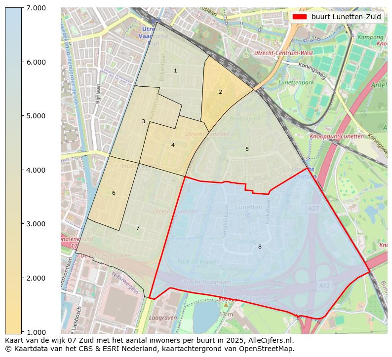 Afbeelding van de buurt Lunetten-Zuid op de kaart.