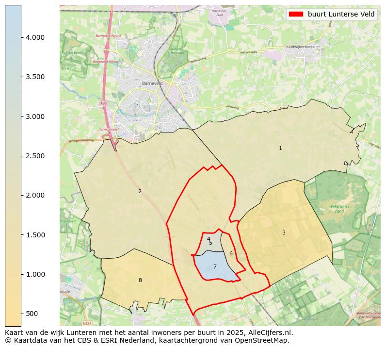 Afbeelding van de buurt Lunterse Veld op de kaart.