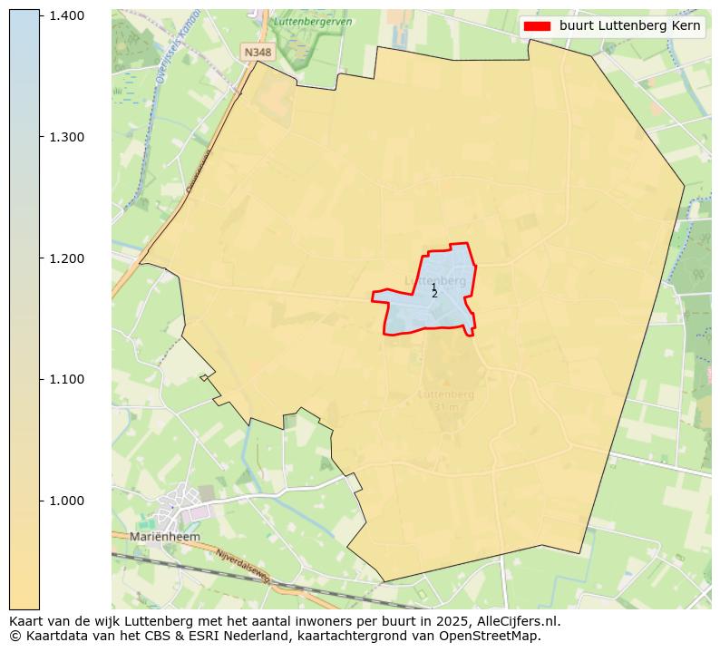 Afbeelding van de buurt Luttenberg Kern op de kaart.