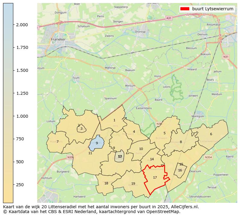 Afbeelding van de buurt Lytsewierrum op de kaart.