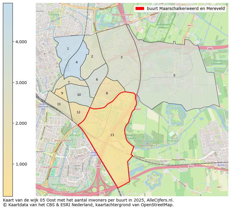 Afbeelding van de buurt Maarschalkerweerd en Mereveld op de kaart.