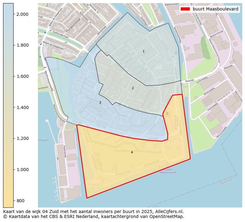 Afbeelding van de buurt Maasboulevard op de kaart.
