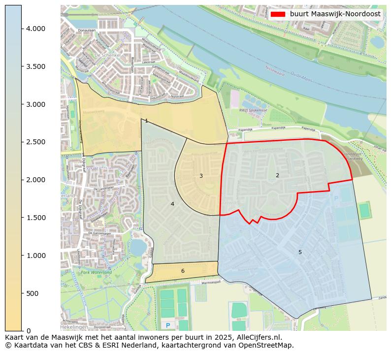 Afbeelding van de buurt Maaswijk-Noordoost op de kaart.