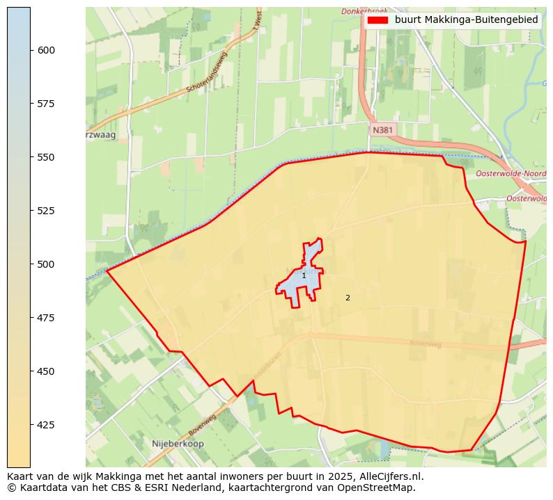 Afbeelding van de buurt Makkinga-Buitengebied op de kaart.
