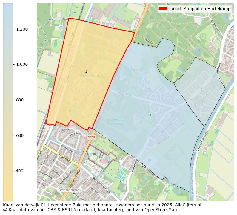Afbeelding van de buurt Manpad en Hartekamp op de kaart.