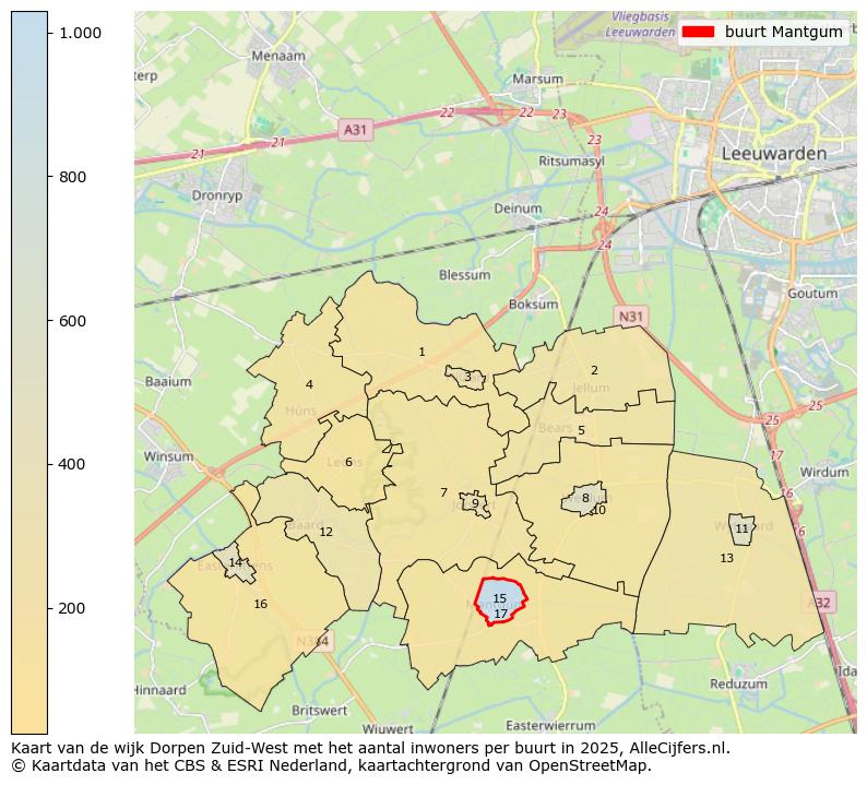 Afbeelding van de buurt Mantgum op de kaart.