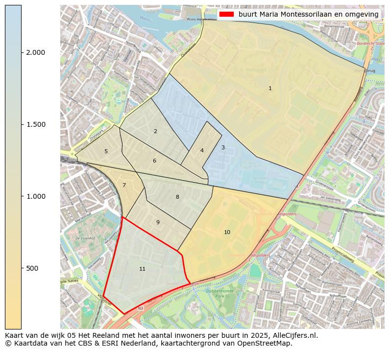 Afbeelding van de buurt Maria Montessorilaan en omgeving op de kaart.