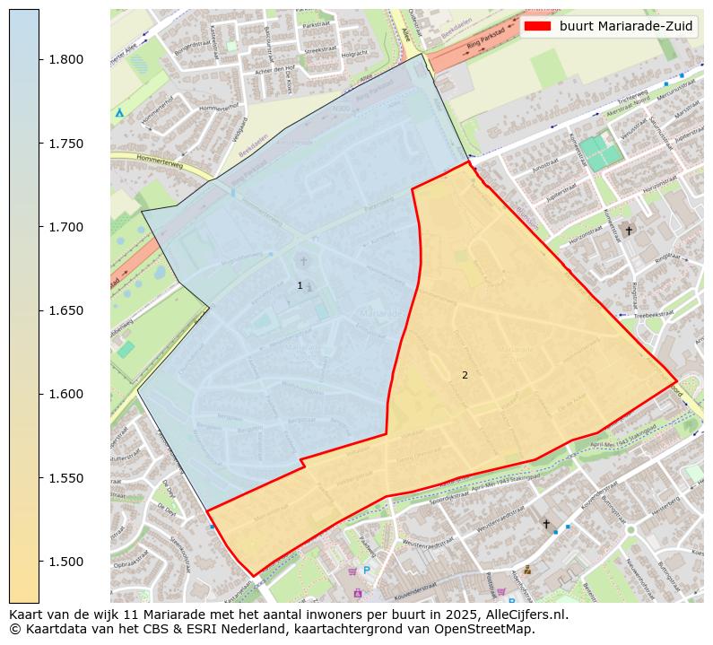 Afbeelding van de buurt Mariarade-Zuid op de kaart.