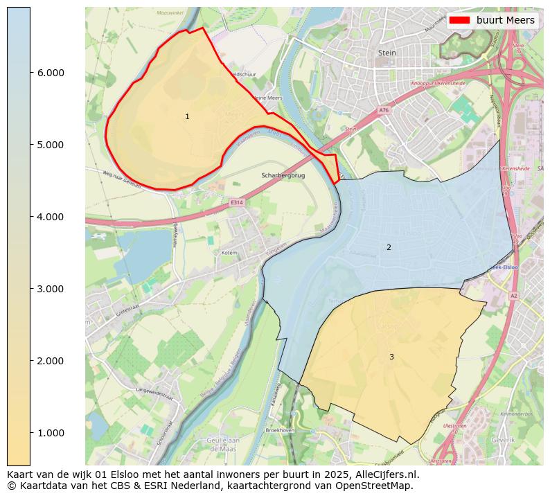 Afbeelding van de buurt Meers op de kaart.