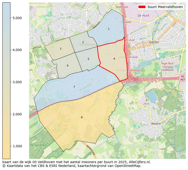 Afbeelding van de buurt Meerveldhoven op de kaart.