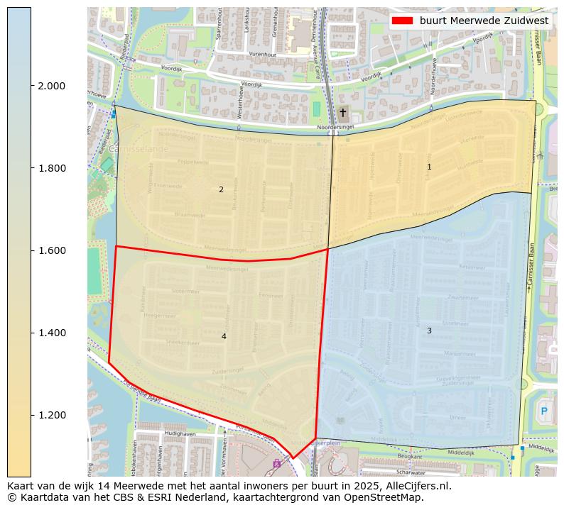 Afbeelding van de buurt Meerwede Zuidwest op de kaart.