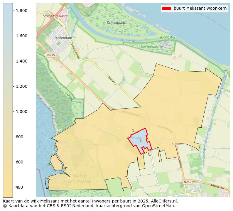 Afbeelding van de buurt Melissant woonkern op de kaart.