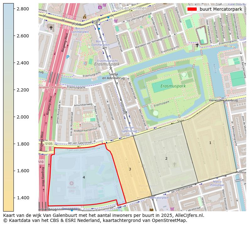 Afbeelding van de buurt Mercatorpark op de kaart.