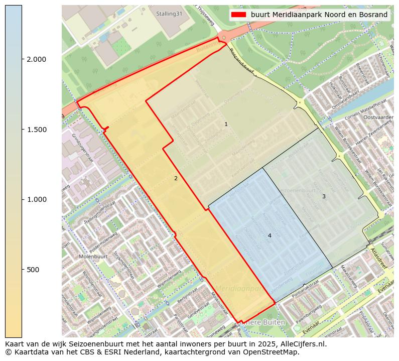 Afbeelding van de buurt Meridiaanpark Noord en Bosrand op de kaart.